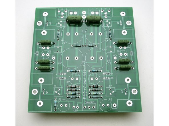 Install and solder the small resistors next.