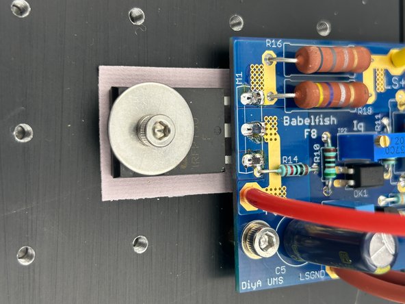 The solder joints for the MOSFETs are exposed to thermal stresses over the long life of a properly built amplifier.  It is important to ensure good solder flow and a proper joint.  The thermal mass / area of the joint is relatively large.  The use of flux and/or a slightly higher soldering temperature or larger tip is recommended.