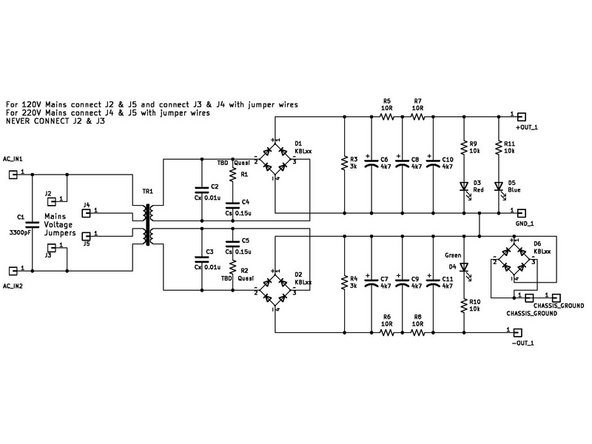 Print this power supply schematic for reference when stuffing parts.