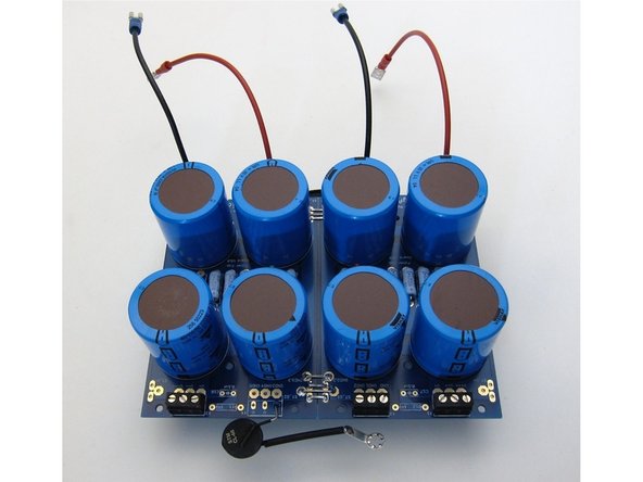 PSU ready for installation. Blocks installed, wires to connect to diodes ready, thermistor with star washer.