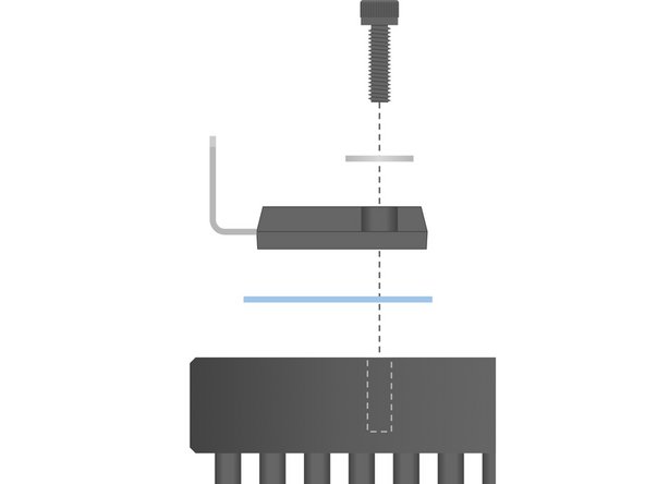 Photo 2 - attach the transistors to the heatsink with the screw and washer.