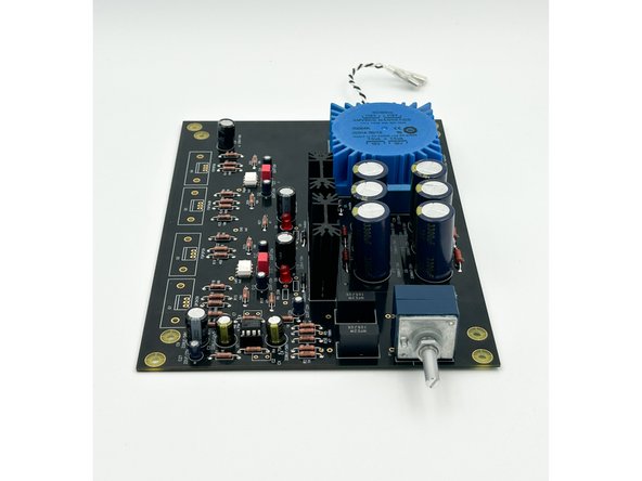 Install the volume pot.  Ensure that it is sitting flush with the PCB.