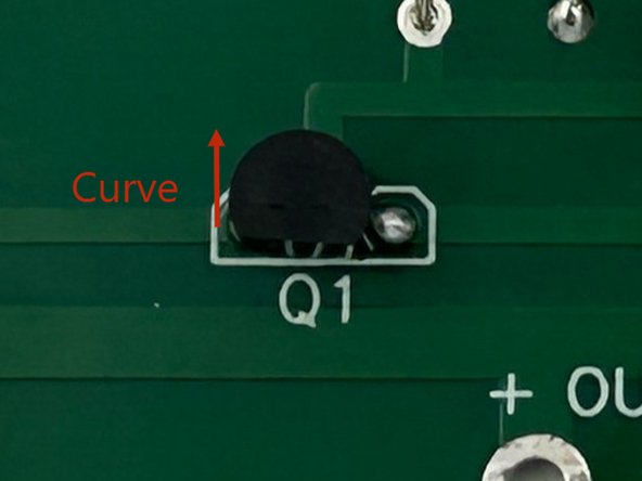 Photo 1 - Q1 installed in the correct orientation.