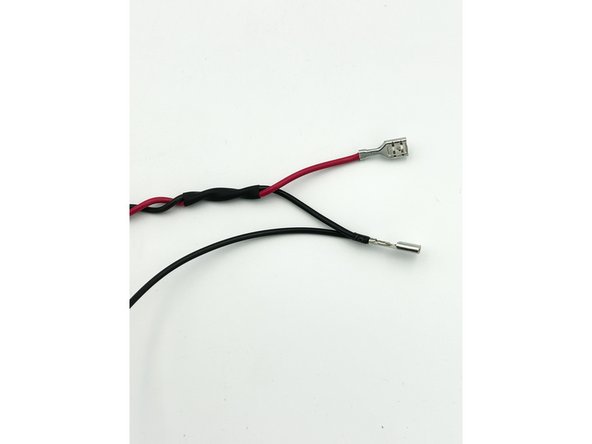 A 6&quot; piece of thick black wire and a 12&quot; twisted pair of black and red wire were used for this assembly.