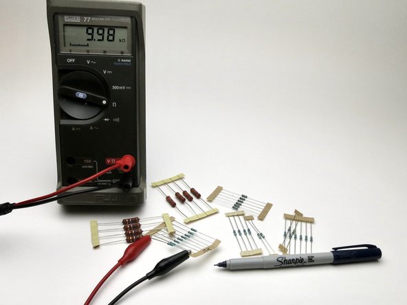 Measure all your resistors and label the tape.