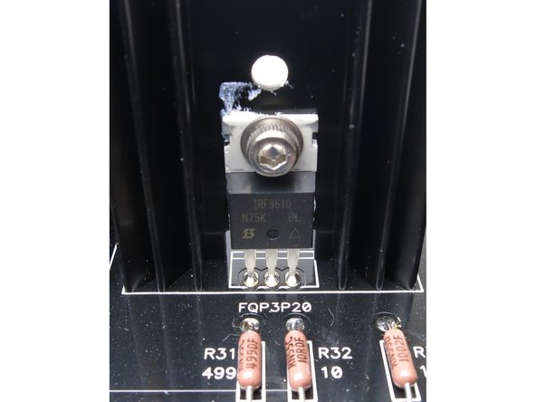Q2 and Q4 are the P-channel devices.  The black PCB are marked &quot;FQP3P20&quot;.  Install IRF9610, FQP3P20, or 2SJ313 in these positions.