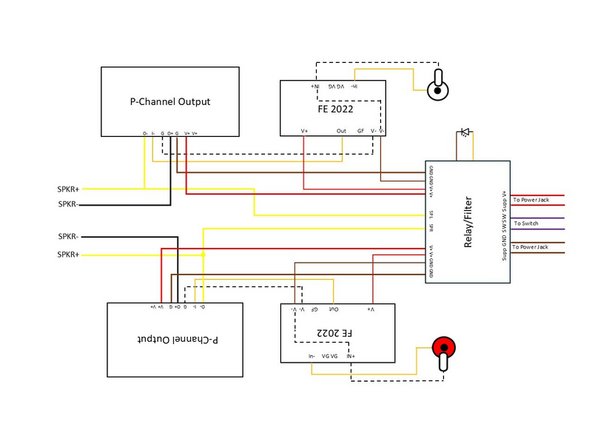 Ensure that the wire from the filter board and its accompanying wire are connected to the RED binding post.  This will maintain the proper phase relationship that Nelson Pass intends.