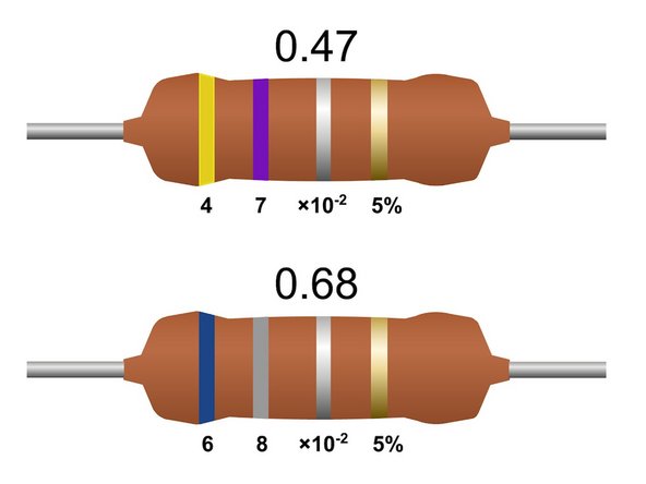 Resistor color codes.