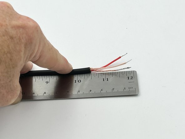 For the 12&quot; cut - Strip the outer insulation approximately 1.5&quot;(4cm) and the insulation of the red / clear wires approximately 1/8&quot;(3mm).  Exact length is not critical.