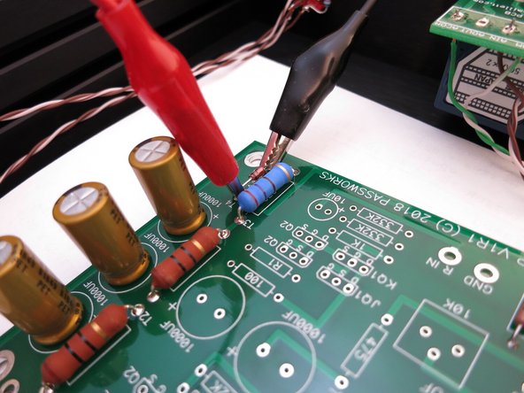 Photo 2 - Move the multimeter red to the top (black band) leg of the diode and check the voltage of about 9.5V