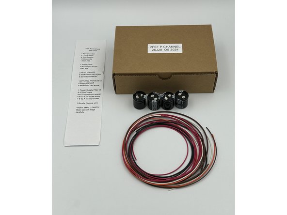 Check to ensure you have all the primary bags / components / assemblies.  Do not open the bags at this time.