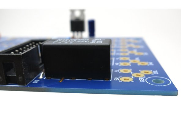 Photo 2 - Ensure that all pins are inserted into the PCB holes, and that the relay sits flat against the board.