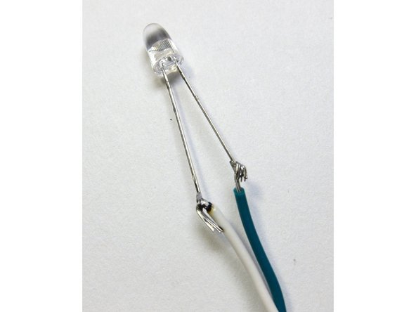 The LED wiring is next. Green (-) and white (+)