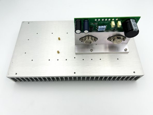 Attach both output stages to the heatsinks as shown using the longer M3 Allen Head Cap Screws and the &quot;curvy&quot; washers.