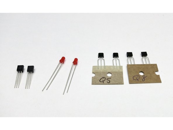 Please note that the LED in the transistor bag are precision voltage references, that happen to light up. Do not substitute any other color. Replace only with Lite-On LTL-1CHE.