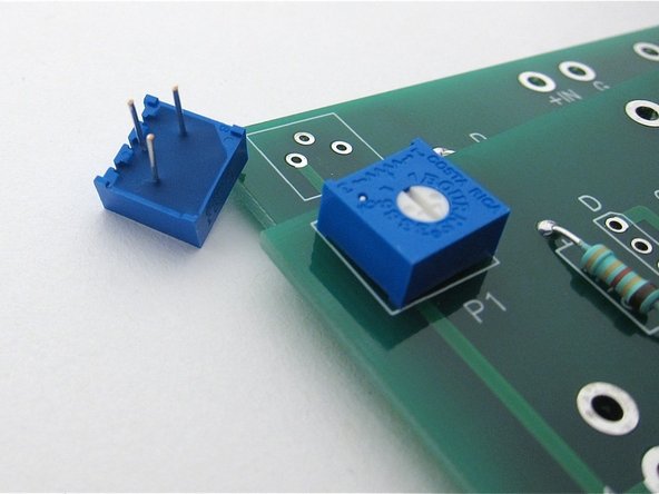 The potentiometers have three leads in a triangular formation, they are impossible to insert backwards.