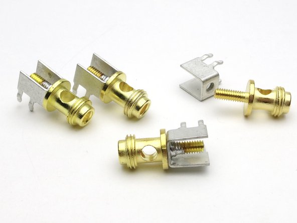 Solder the binding posts to the screw terminals before adding them to the PCB. This takes patience! Use a larger solder tip if you have one.