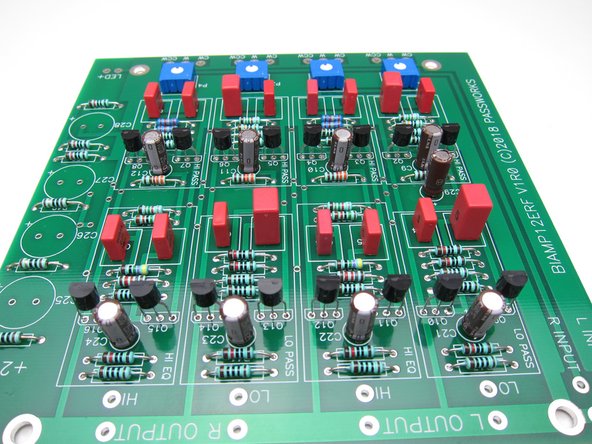 Transistors all line up the same way, with the flat of the package in alingment with the flat of the silkscreen.  Any supplied transistor in the kit can go anywhere on the PCB, they are all matched per kit.