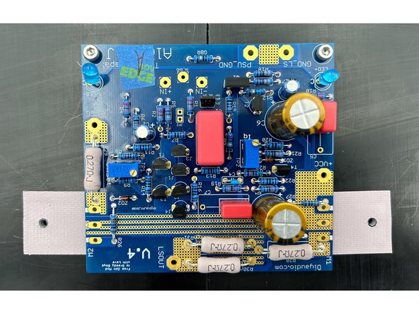 There are a number of ways to get the MOSFETs and the Keratherm into place.  Use your preferred method or follow along.