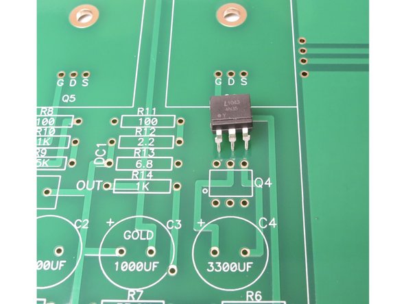 Optocoupler has a dot at pin 1, this aligns with dot on PCB