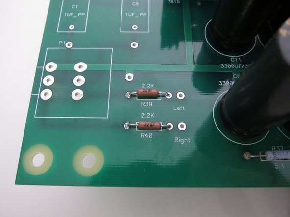 Please align the resistors in the same way - if banded put the brown band on the bottom or the right, and if the value is printed make sure you bend the leads so that the value is on top, and align to they read left to right or bottom to top. This will help troubleshooting later