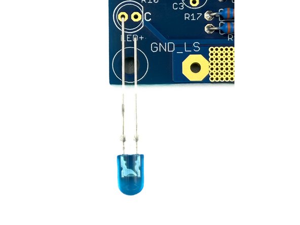 Note - On the PCB, the cathode, the short leg of the LED, is marked with a &quot;C&quot;.    The LEDs included with the kits are oval and do not have a &quot;flat&quot; side.  Said another way, the longer of the two legs is inserted away from the &quot;C&quot;.
