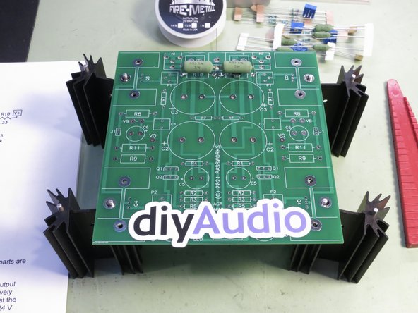 You can use the heatsinks as an impromptu stand for holding the PCB.