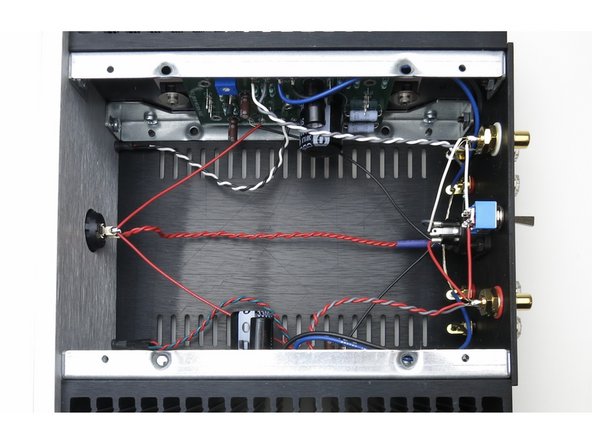 Top down photo of completed amp