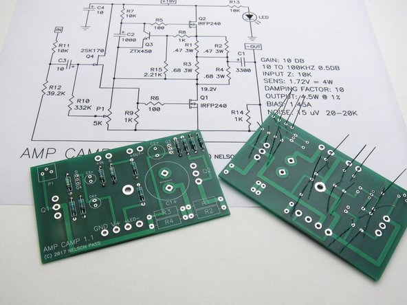 Generally it's easiest to start stuffing the PCBs with the smallest components first - in this case the resistors.