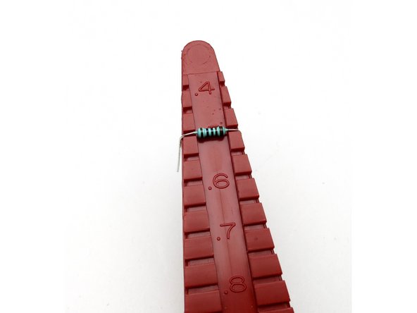 All smaller resistors are on a 0.5 inch lead spacing. A lead bender tool is recommended.