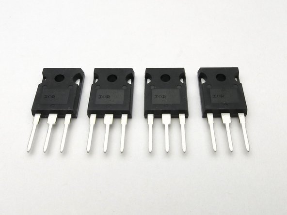 The TO-247 package power transistors are all the same, no matching or sorting required. Each amplifier will use 2.