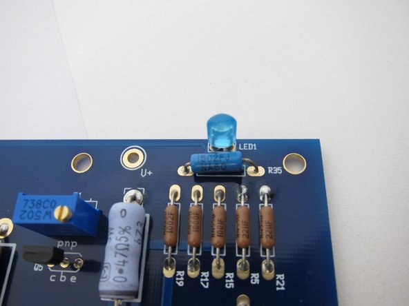 I used blue and a 15K resistor