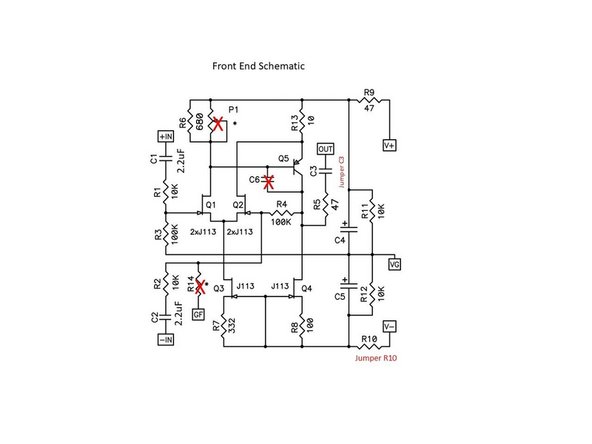 Resistors and jumpers.  Use spare resistor leads to jumper R10 and C3.