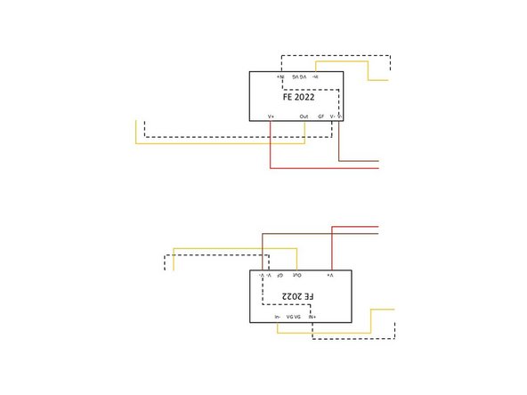 7 Inch lengths of thin wire were used for the input wiring (to the RCA jacks).  9 inch lengths of thin wire were used for the output wiring (to the output stage).  8 inch lengths of wire were used for the power wiring (to the PSU board).