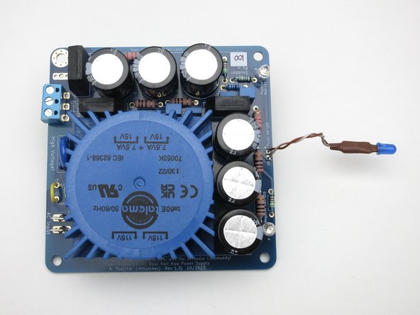 Prepare the power supply front panel indicator LED similar to the phono stage LEDs.