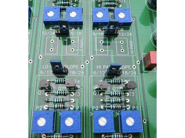 The jumper positions are labeled clearly, simply select every jumper to the desired filter slope.