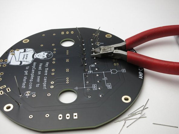 Once properly soldered, trim the leads.