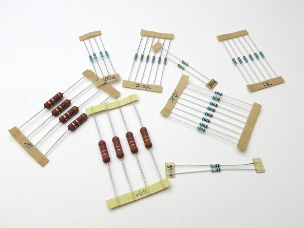 Resistors are packaged as shown.