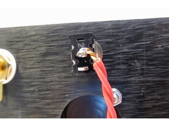 Power to the switch. Again, be careful to trim and clean up any wire after it's soldered.