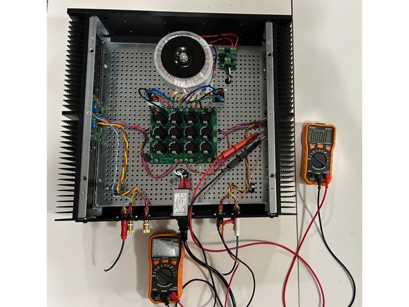 You cannot set the final bias / offset with the DBT / current limiting in place.  Remove the DBT if you have been using one. It is the builder's choice whether to use a variable transformer to set mains voltage or connect directly to a standard mains outlet.