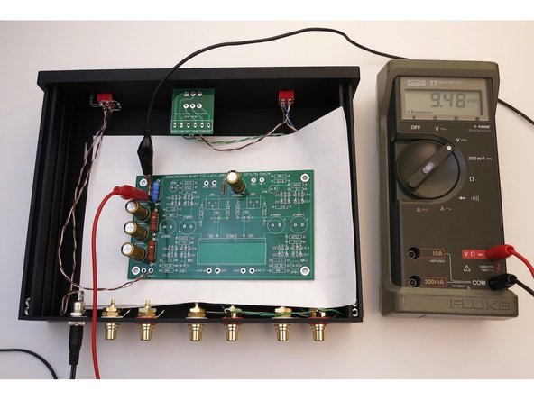 Photo 3 - If you have these readings, turn it all off, unsolder the Main PCB from the wires and continue.