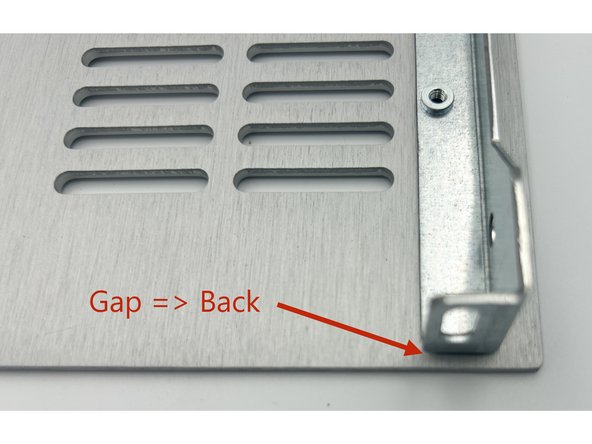 Some photos were lost along the way, but the sequence is fairly simple.  Two sets of brackets are included in the chassis box.  You must ensure that you use the 4 pieces of the 'old' style brackets vs. the 'new' rectangular brackets.