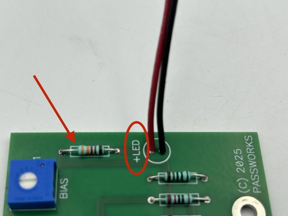 Cut the LED leads to approximately 5" (13cm)
