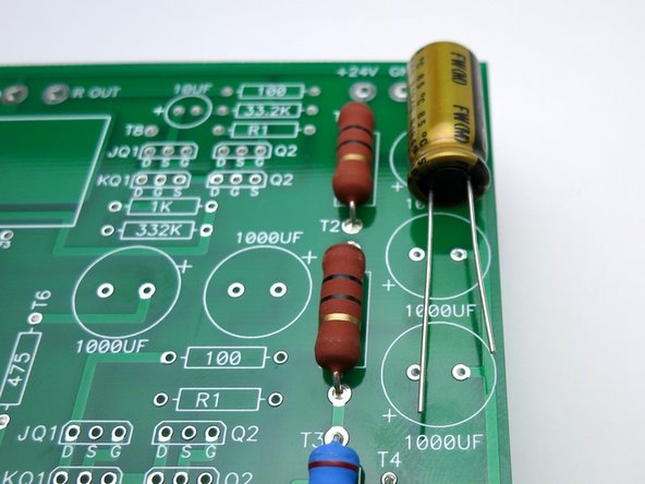 Capacitors have polarity. The negative is marked on the can, and the positive is the long leg. Also note the PCB has the + marked.