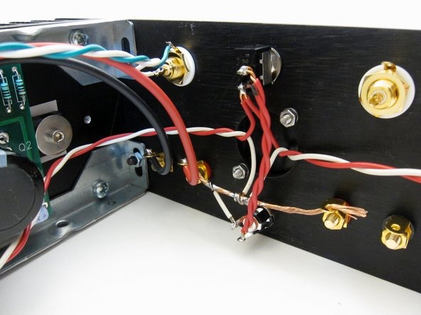 Second image: Input wiring shown - white (+) is RCA jack center pin, green (-) is RCA tab