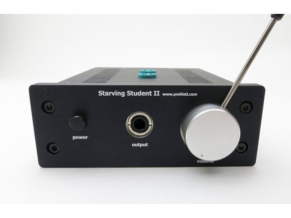 Turn the pot all the way down before attaching knob.  The knob attaches to the shaft with the setscrew.