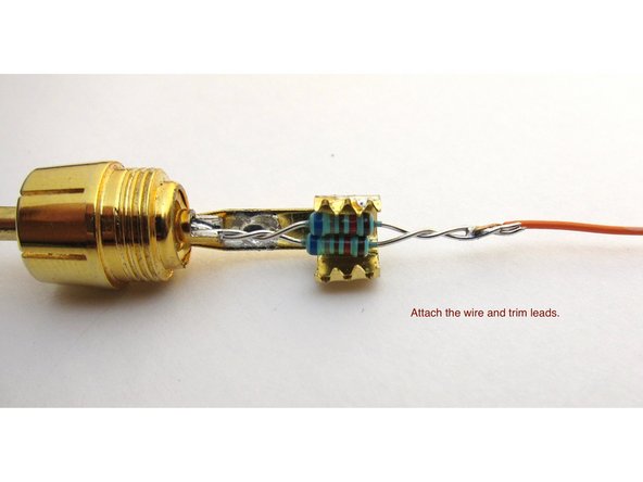 Solder to the pin (+) of an RCA jack and add 5&quot; (120mm) wire.