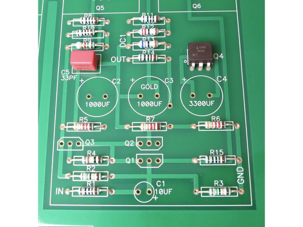 Stuff resistors with the slightly thicker brown band to the right.