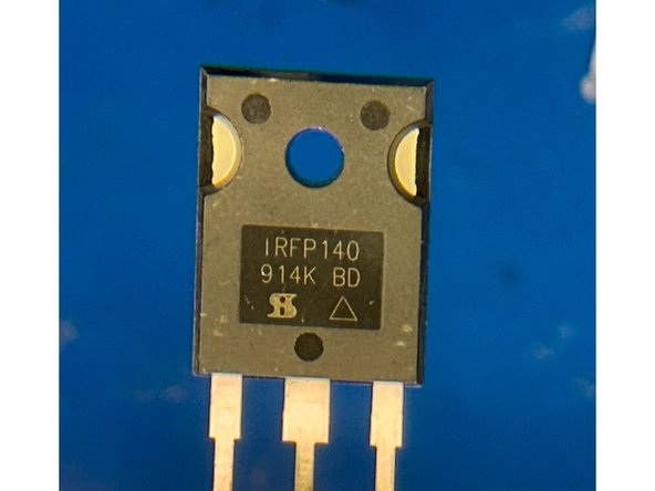 Use appropriate magnification to separate the 2 x IRFP9140 from the 2 x IRFP140.