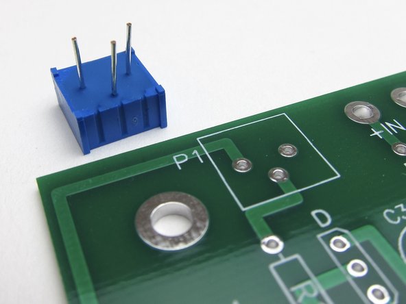 The potentiometers have three leads in a triangular formation, they are impossible to insert backwards.